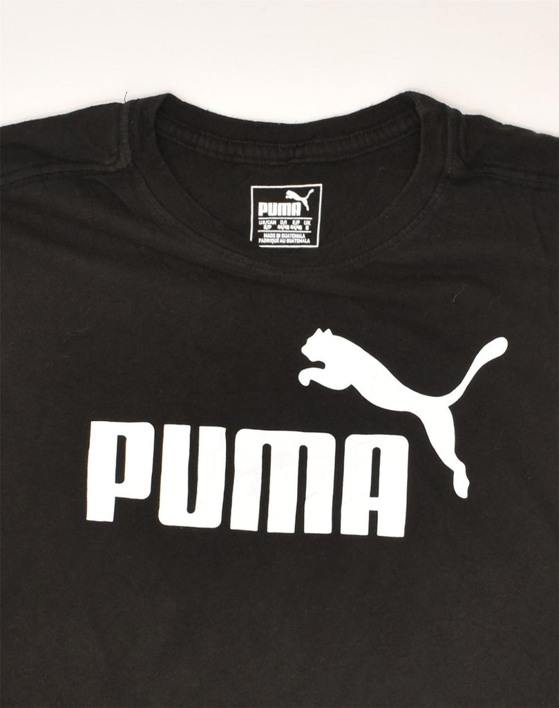 PUMA Womens Loose Fit Graphic T-Shirt Top UK 8 Small Black | Vintage Puma | Thrift | Second-Hand Puma | Used Clothing | Messina Hembry 