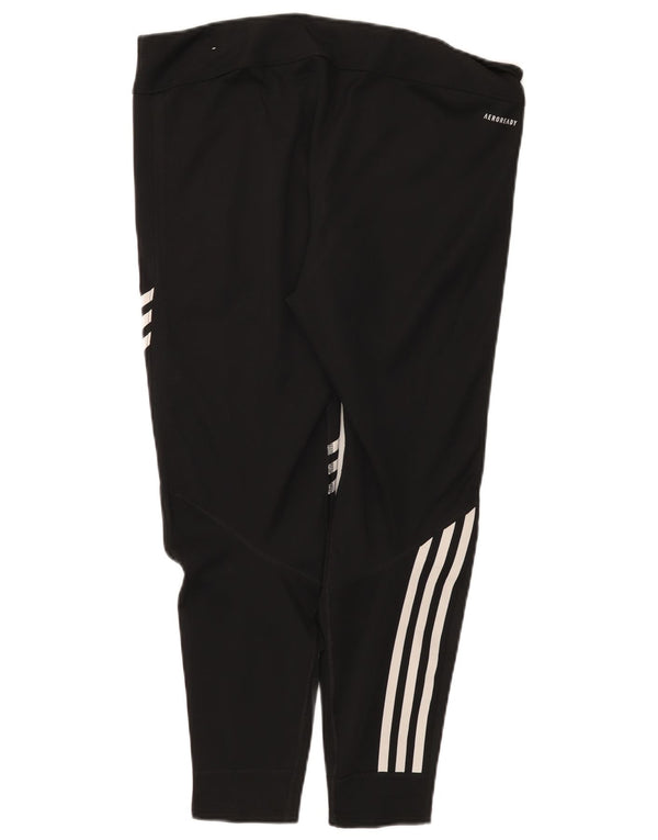 Adidas Womens Running Capri Leggings UK 20/22 XL Black Polyester Sports
