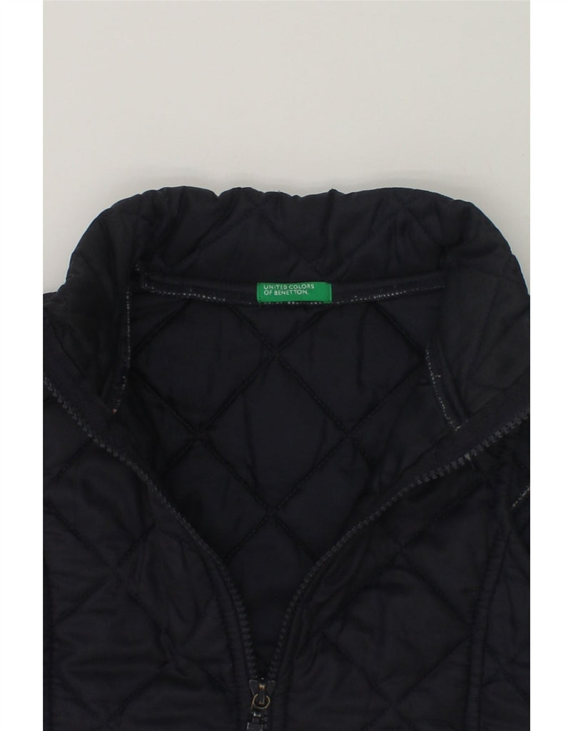 BENETTON Girls Quilted Gilet 4-5 Years XS  Navy Blue Polyamide | Vintage Benetton | Thrift | Second-Hand Benetton | Used Clothing | Messina Hembry 