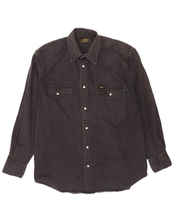 Lee Mens Denim Shirt Medium Black Cotton