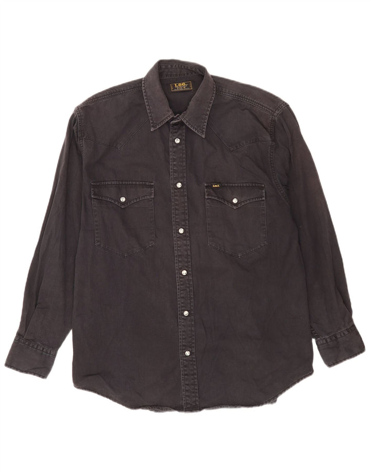 Lee Mens Denim Shirt Medium Black Cotton