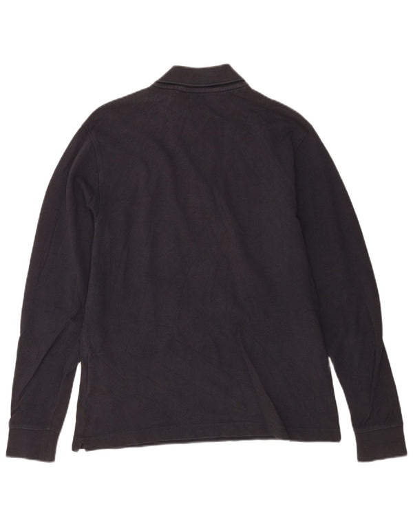 Kappa Mens Long Sleeve Polo Shirt Small Navy Blue Cotton