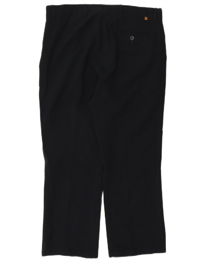 Farah Mens Straight Chino Trousers W36 L27 Navy Blue Polyester