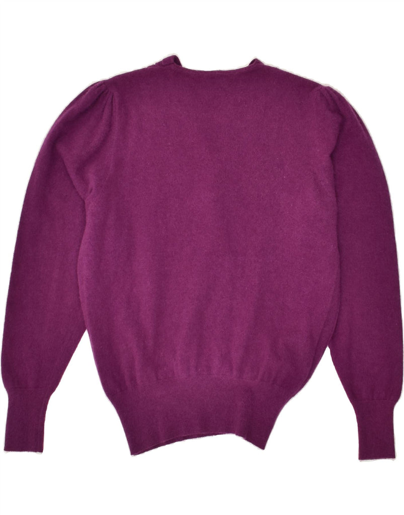 VINTAGE Womens V-Neck Jumper Sweater UK 12 Medium Purple | Vintage Vintage | Thrift | Second-Hand Vintage | Used Clothing | Messina Hembry 