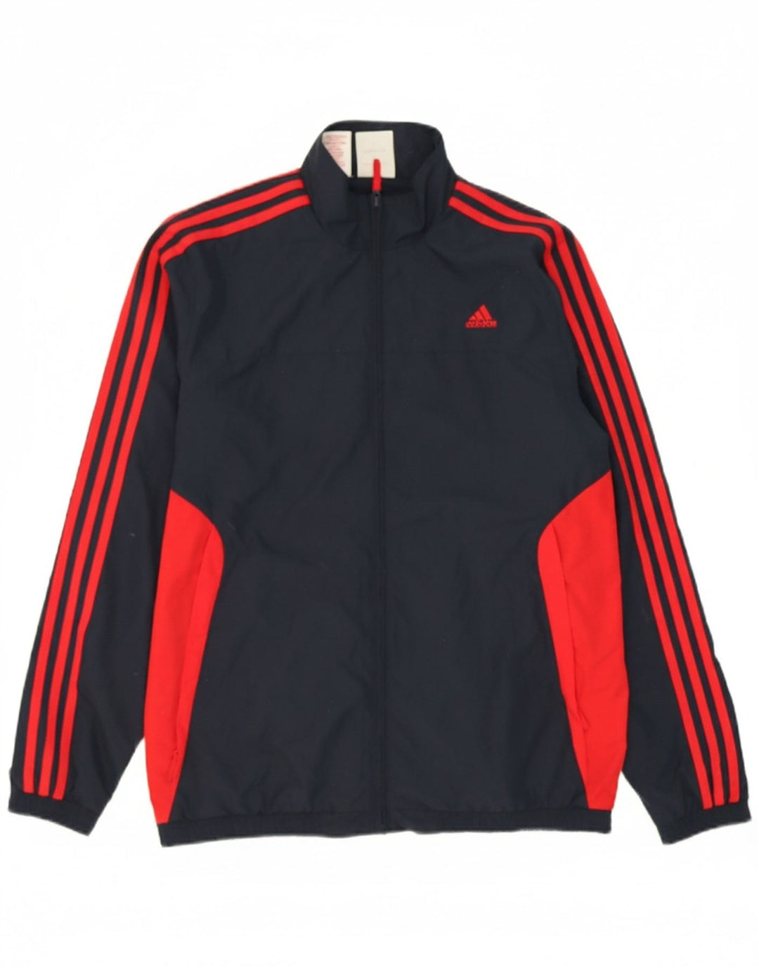 ADIDAS Boys Tracksuit Top Jacket 15-16 Years Navy Blue Colourblock