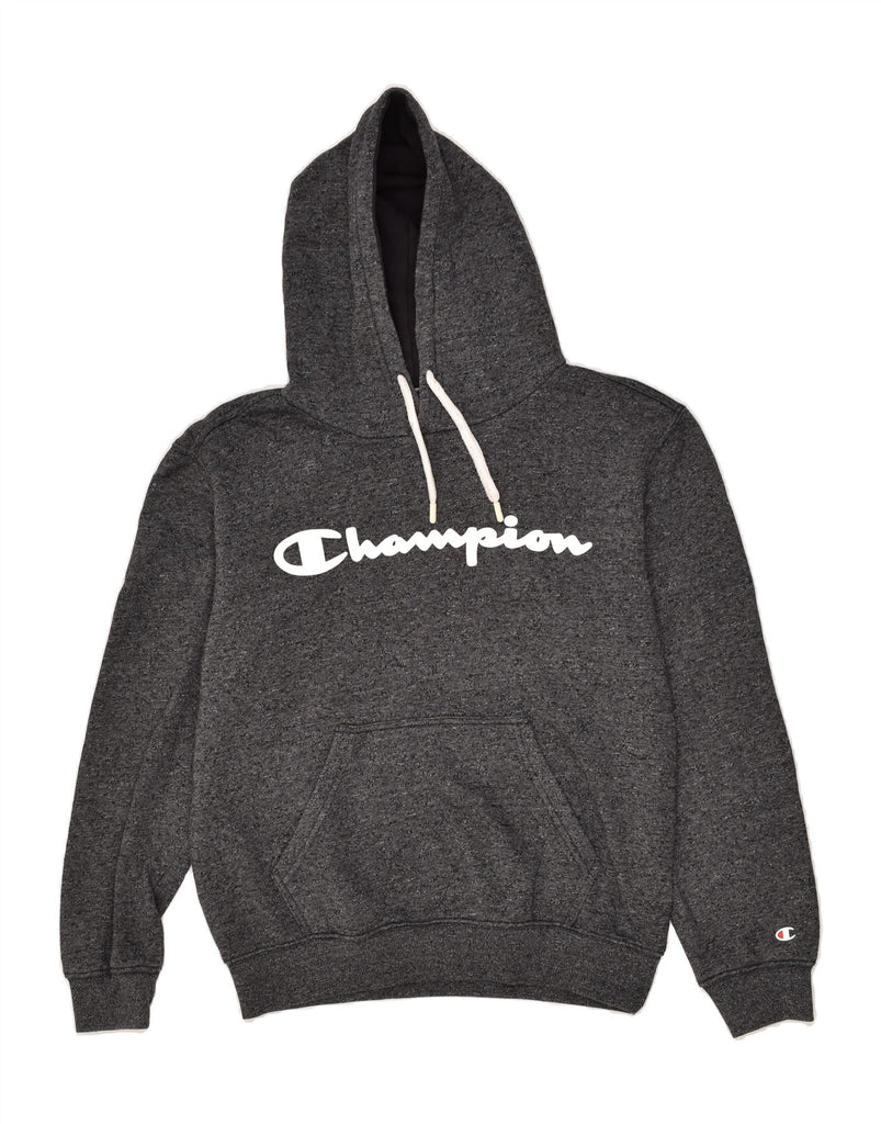 CHAMPION Mens Graphic Hoodie Jumper Small Grey Flecked Cotton | Vintage Champion | Thrift | Second-Hand Champion | Used Clothing | Messina Hembry 