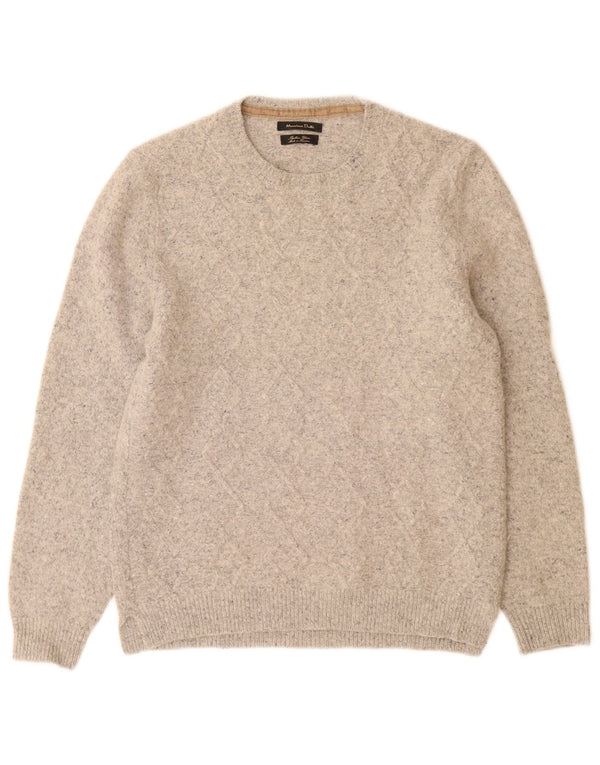 Massimo Dutti Mens Crew Neck Jumper Sweater Medium Grey