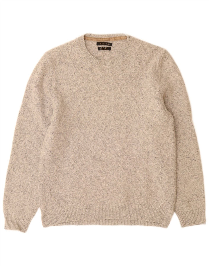 Massimo Dutti Mens Crew Neck Jumper Sweater Medium Grey