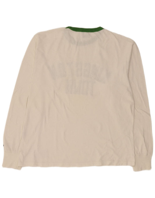 Franklin & Marshall Mens Graphic Top Long Sleeve Large White Cotton