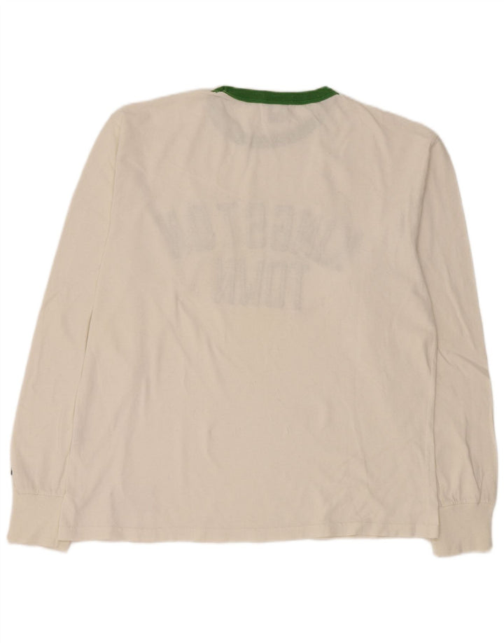 Franklin & Marshall Mens Graphic Top Long Sleeve Large White Cotton
