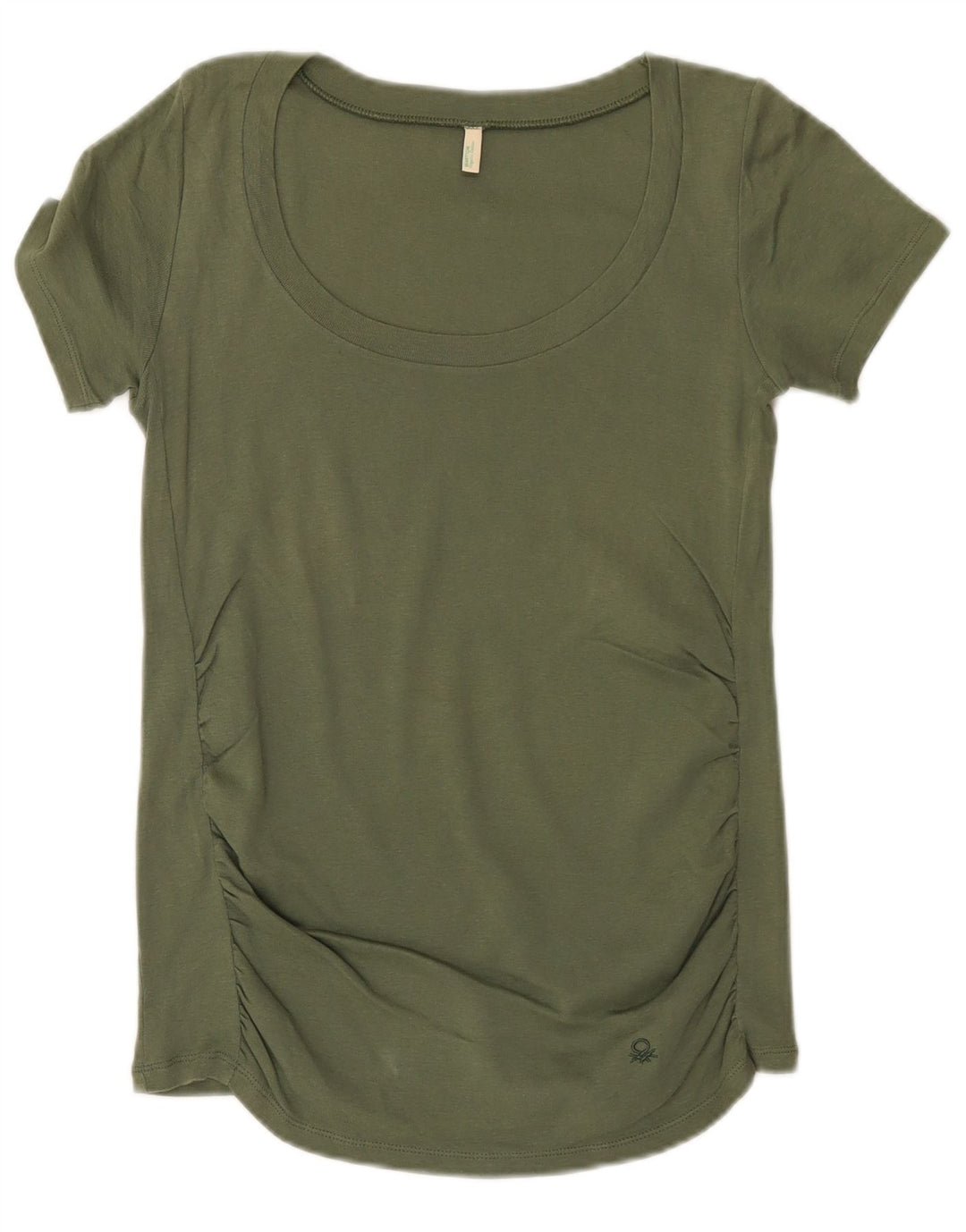 Benetton Womens T-Shirt Top UK 10 Small Khaki