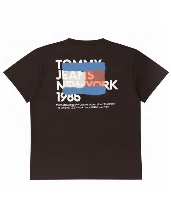 Tommy Hilfiger Mens Graphic T-Shirt Top Large Black Cotton
