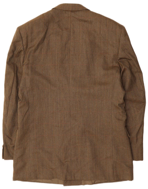 City Time Mens Double Breasted Blazer Jacket IT 50 Large Brown Wool