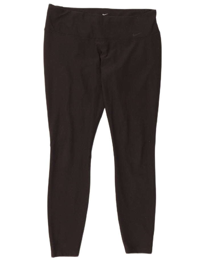 Nike Womens Dri Fit Leggings UK 16 Large  Black Polyester