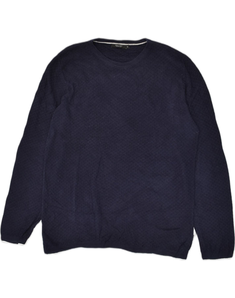 JACK & JONES Mens Premium Crew Neck Jumper Sweater XL Navy Blue Cotton | Vintage Jack & Jones | Thrift | Second-Hand Jack & Jones | Used Clothing | Messina Hembry 