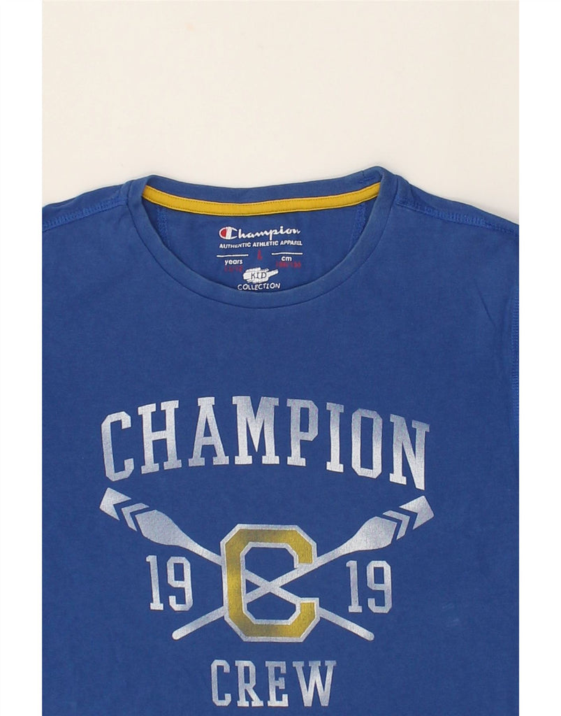 CHAMPION Boys Graphic T-Shirt Top 11-12 Years Large  Blue Cotton | Vintage Champion | Thrift | Second-Hand Champion | Used Clothing | Messina Hembry 