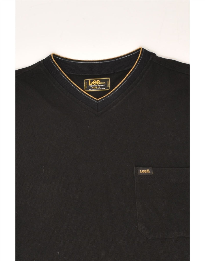 LEE Mens T-Shirt Top Large Black Cotton | Vintage Lee | Thrift | Second-Hand Lee | Used Clothing | Messina Hembry 