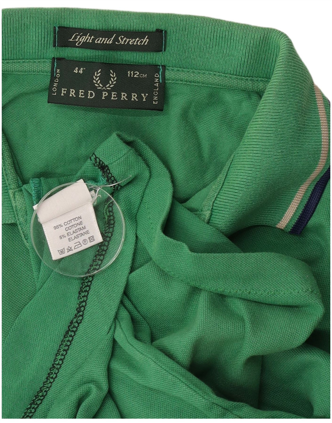 Fred Perry Mens Light and Stretch Polo Shirt Medium Green Cotton