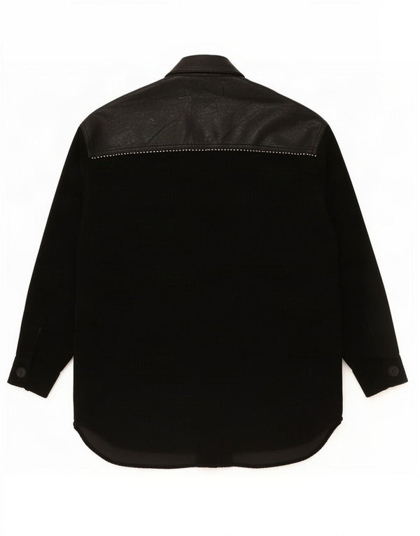 Zara Womens Oversized Shirt UK 6 XS Black Polyester