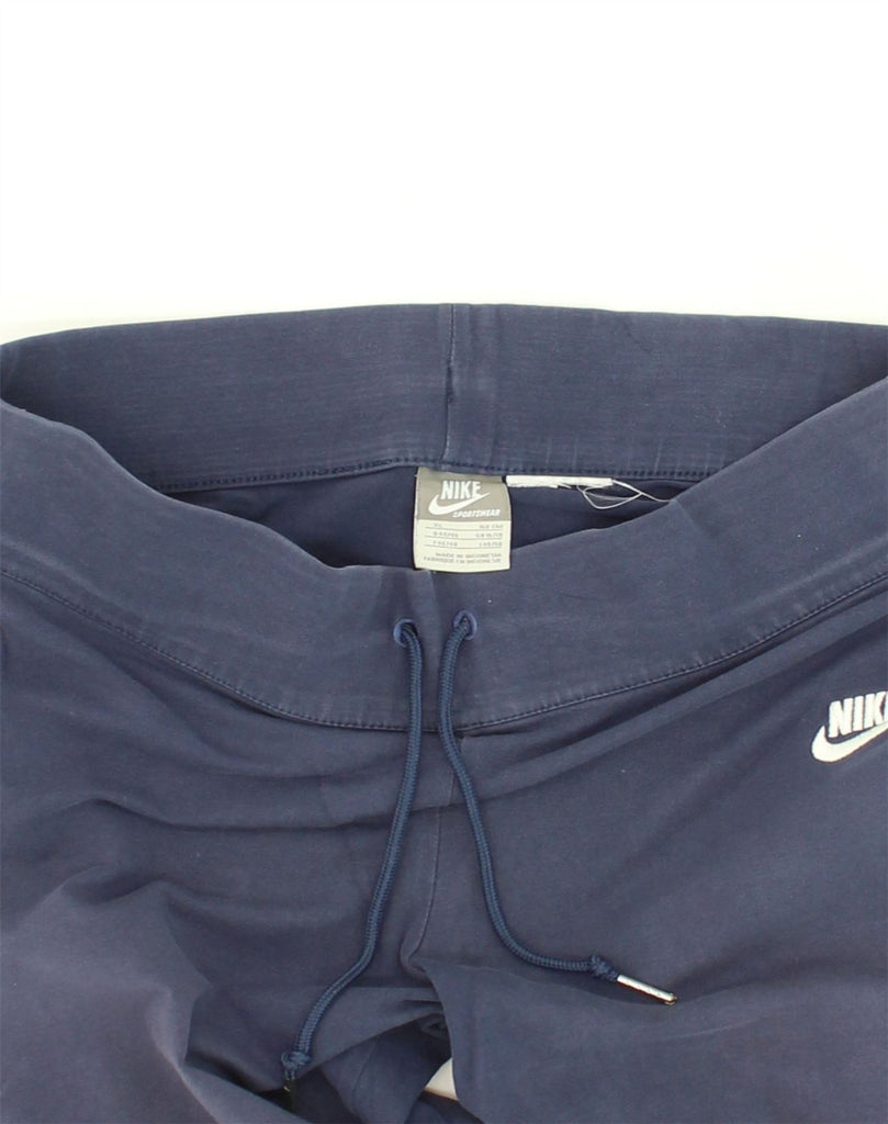 NIKE Womens Tracksuit Trousers UK 16/18 Large Blue Cotton | Vintage Nike | Thrift | Second-Hand Nike | Used Clothing | Messina Hembry 