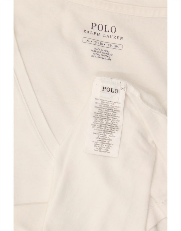 POLO RALPH LAUREN Mens T-Shirt Top XL White Cotton