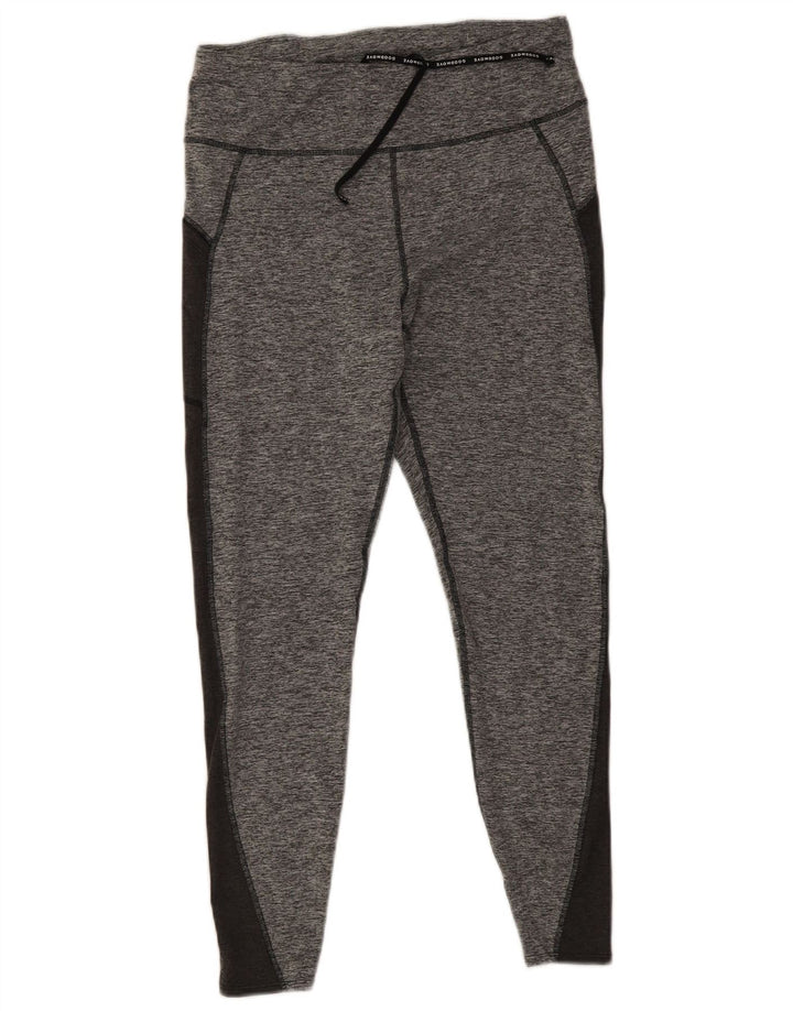 Marks & Spencer Womens Crop Tracksuit Trousers UK 14 Large Grey Colourblock