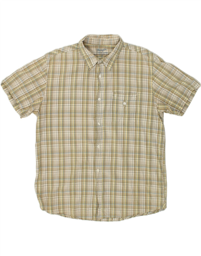 WRANGLER Mens Short Sleeve Shirt 2XL Green Check Cotton | Vintage Wrangler | Thrift | Second-Hand Wrangler | Used Clothing | Messina Hembry 