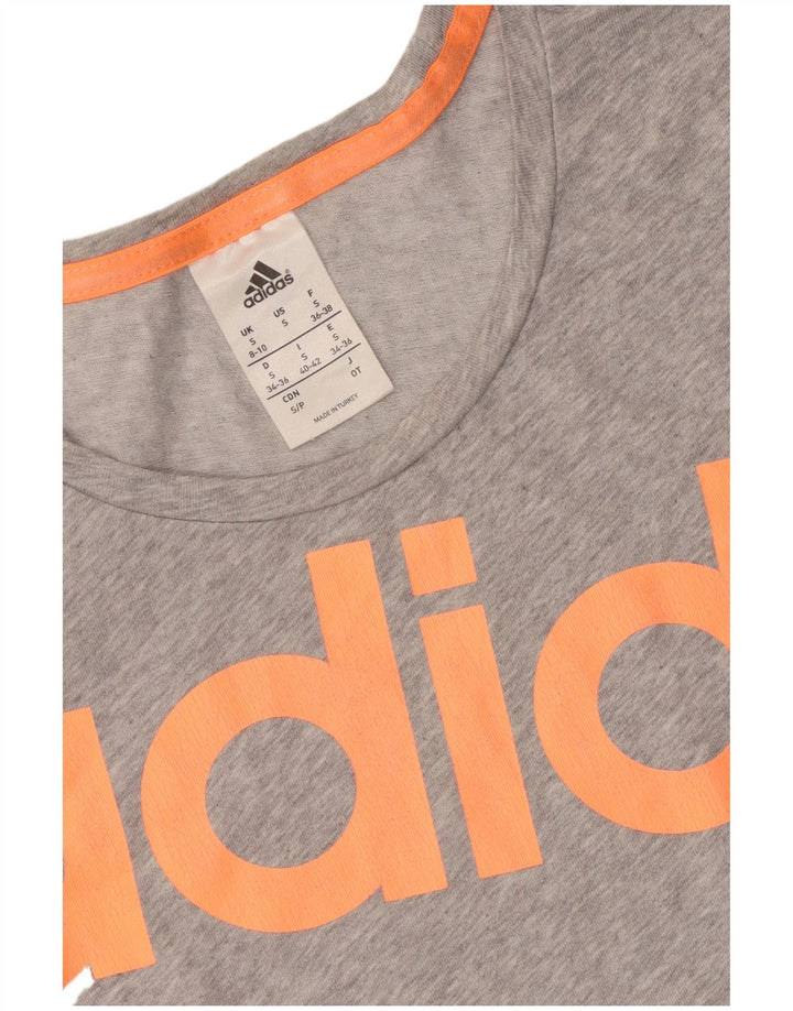 Adidas Womens Graphic T-Shirt Top UK 8/10 Small Grey