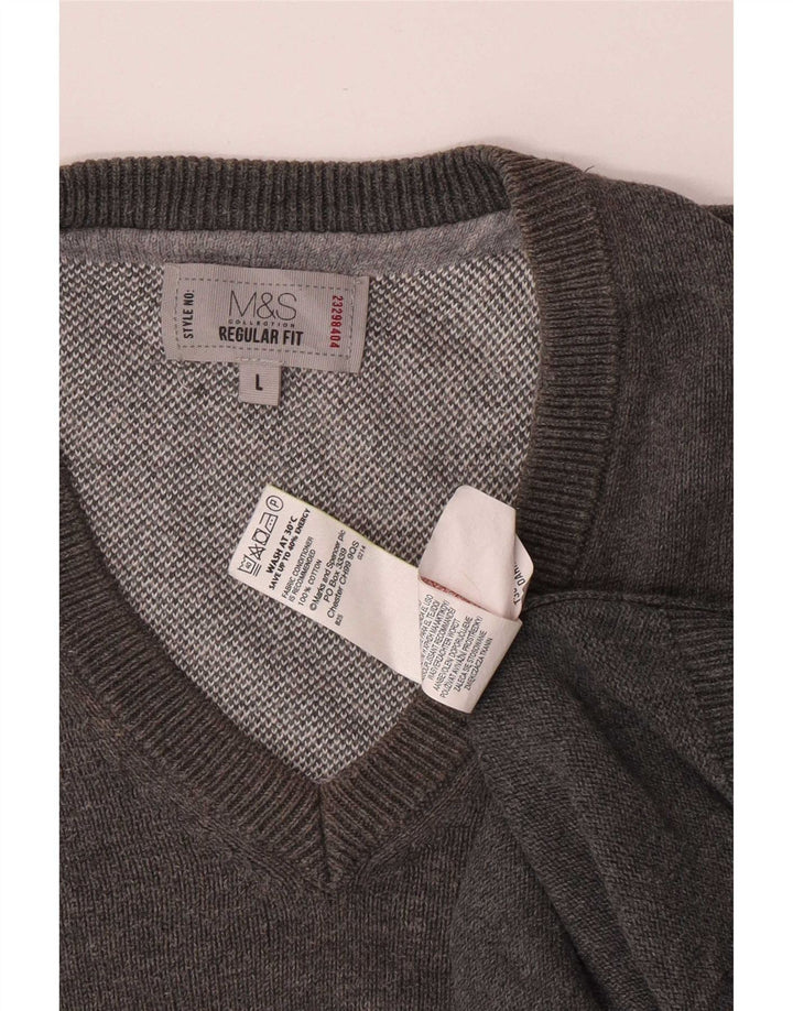 Marks & Spencer Mens Regular Fit Vest Tank Top Large Grey Cotton
