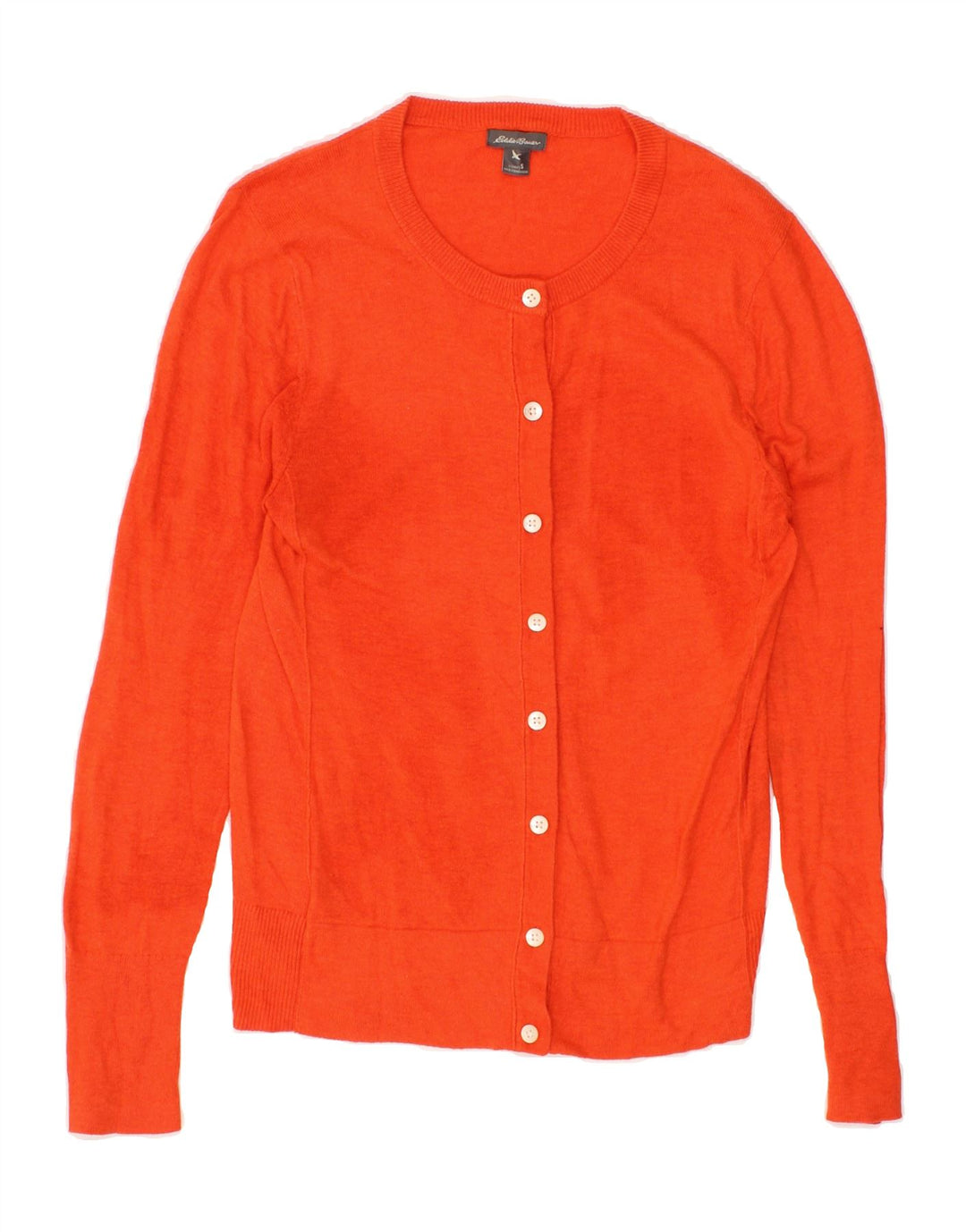EDDIE BAUER Womens Cardigan Sweater UK 10 Small Orange Cotton Vintage Eddie Bauer and Second-Hand Eddie Bauer from Messina Hembry 