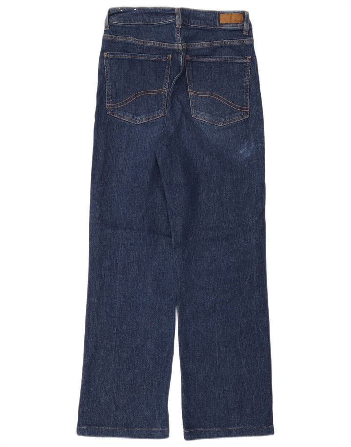 FAT FACE Womens Elise Wide Leg Jeans UK 8 Small W28 L28 Navy Blue