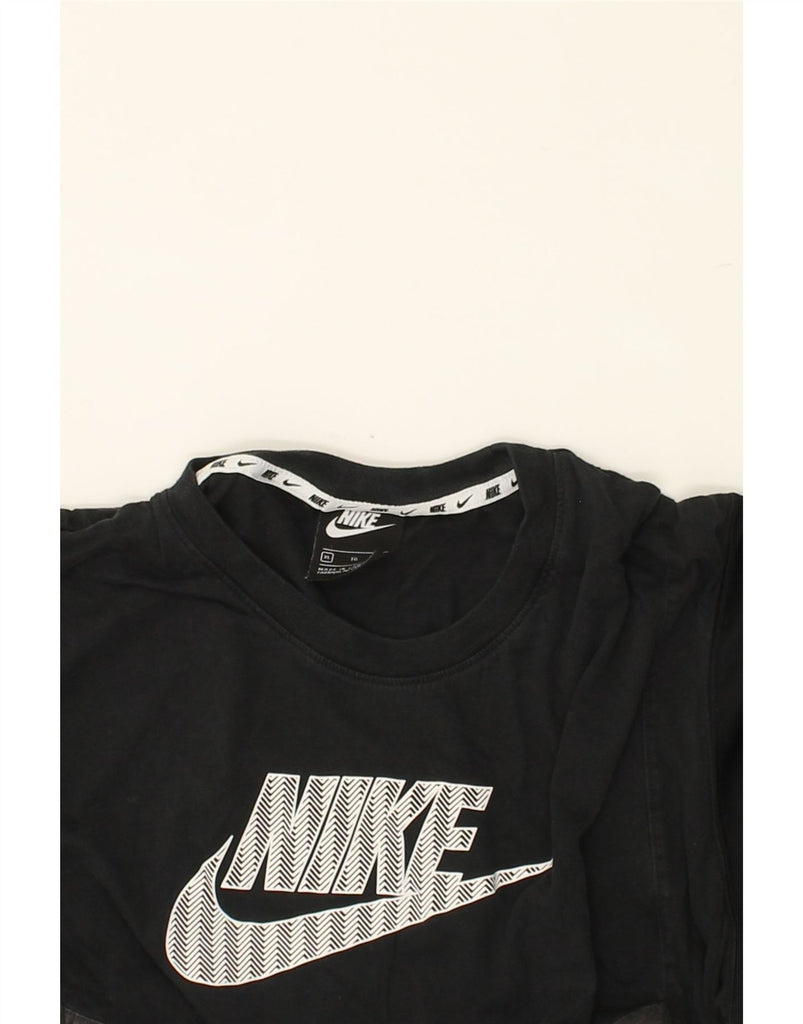 NIKE Mens Graphic T-Shirt Top XL Black Colourblock Cotton | Vintage Nike | Thrift | Second-Hand Nike | Used Clothing | Messina Hembry 