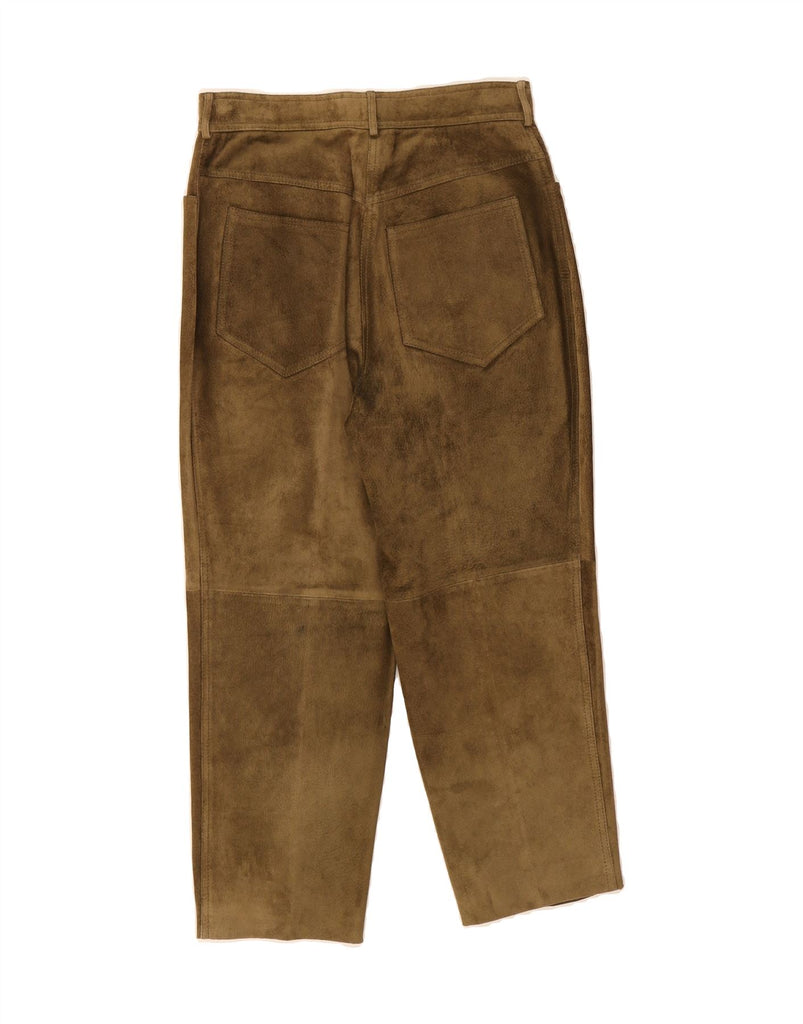 VINTAGE Womens High Waist Suede Trousers W36 L24 Brown Leather Vintage Vintage and Second-Hand Vintage from Messina Hembry 