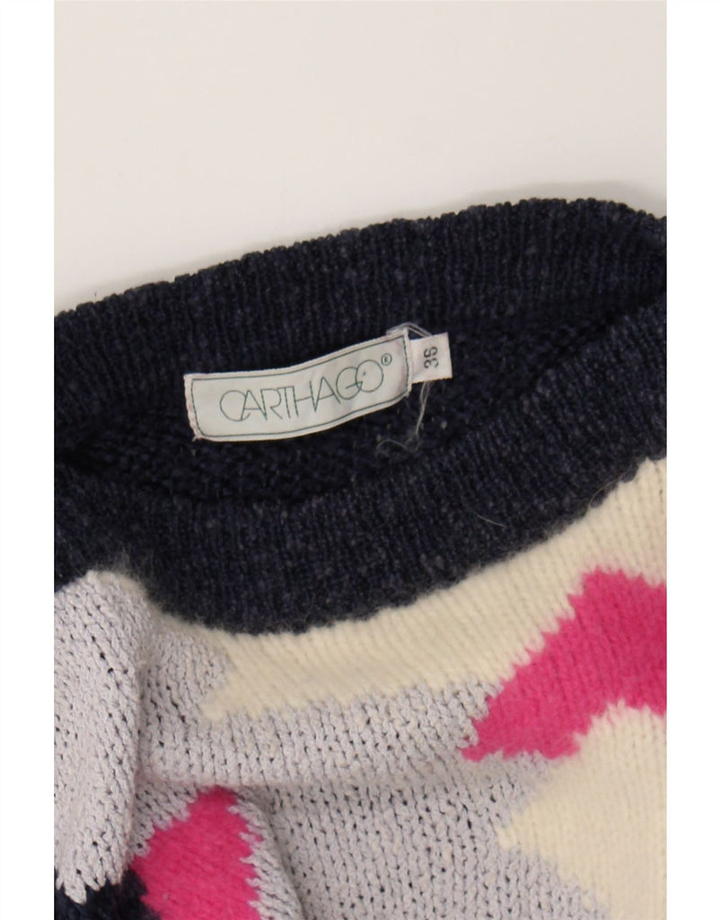 CARTHAGO Womens Boat Neck Jumper Sweater EU 38 Medium Navy Blue Vintage Carthago and Second-Hand Carthago from Messina Hembry 