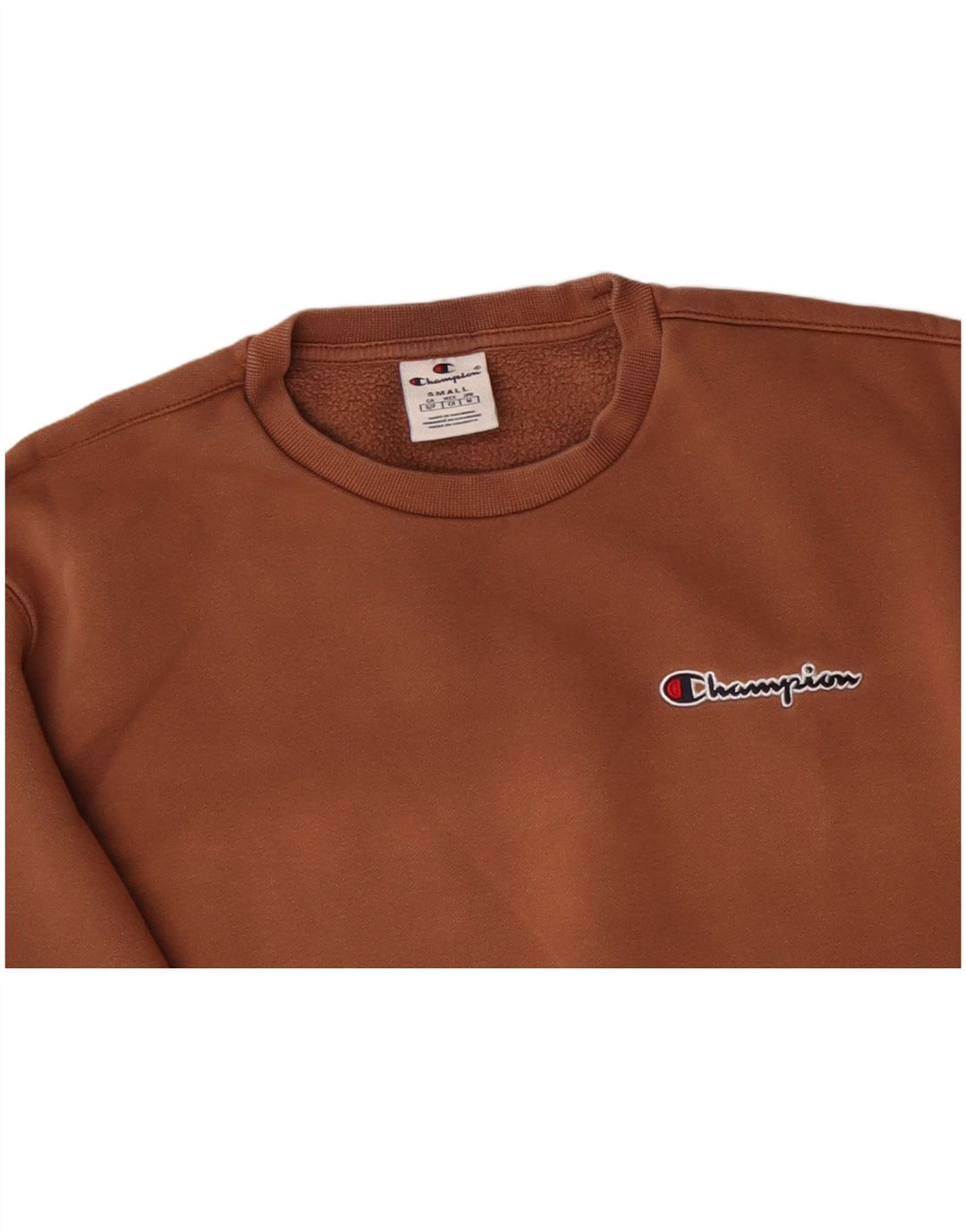 CHAMPION Mens Loose Fit Sweatshirt Jumper Small Brown Cotton