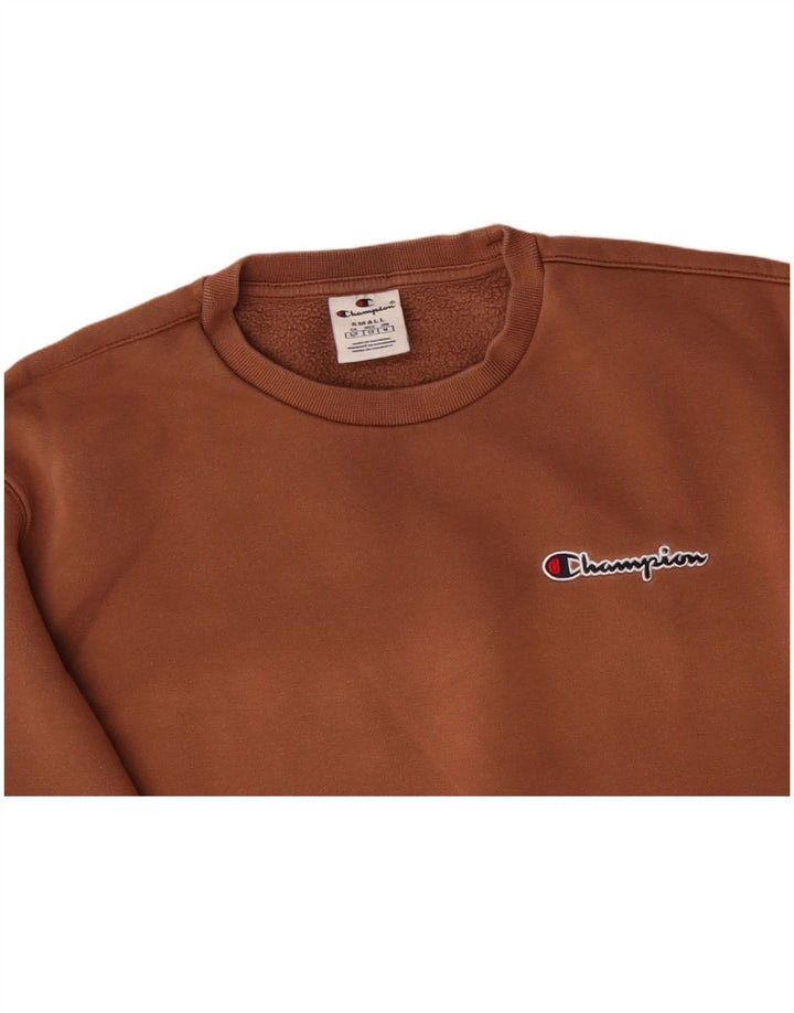 CHAMPION Mens Loose Fit Sweatshirt Jumper Small Brown Cotton