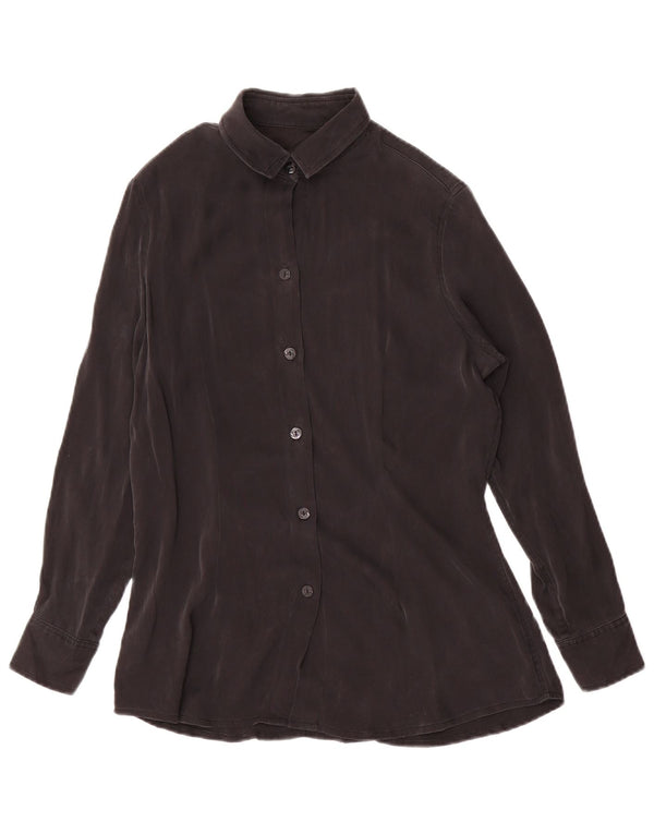 Vintage Womens Shirt Blouse UK 12 Medium Black