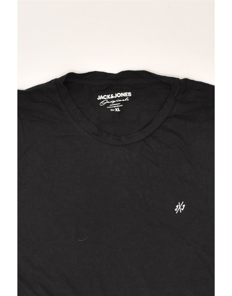 JACK & JONES Mens Slim T-Shirt Top XL Black Cotton | Vintage Jack & Jones | Thrift | Second-Hand Jack & Jones | Used Clothing | Messina Hembry 