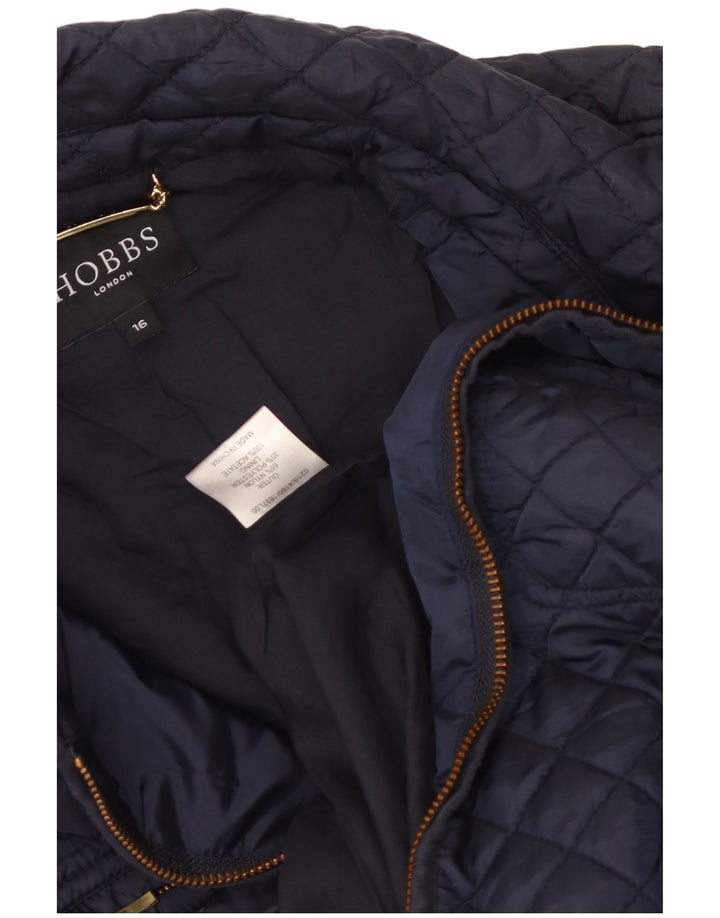 Hobbs Womens Quilted Jacket UK 16 Large Navy Blue Nylon