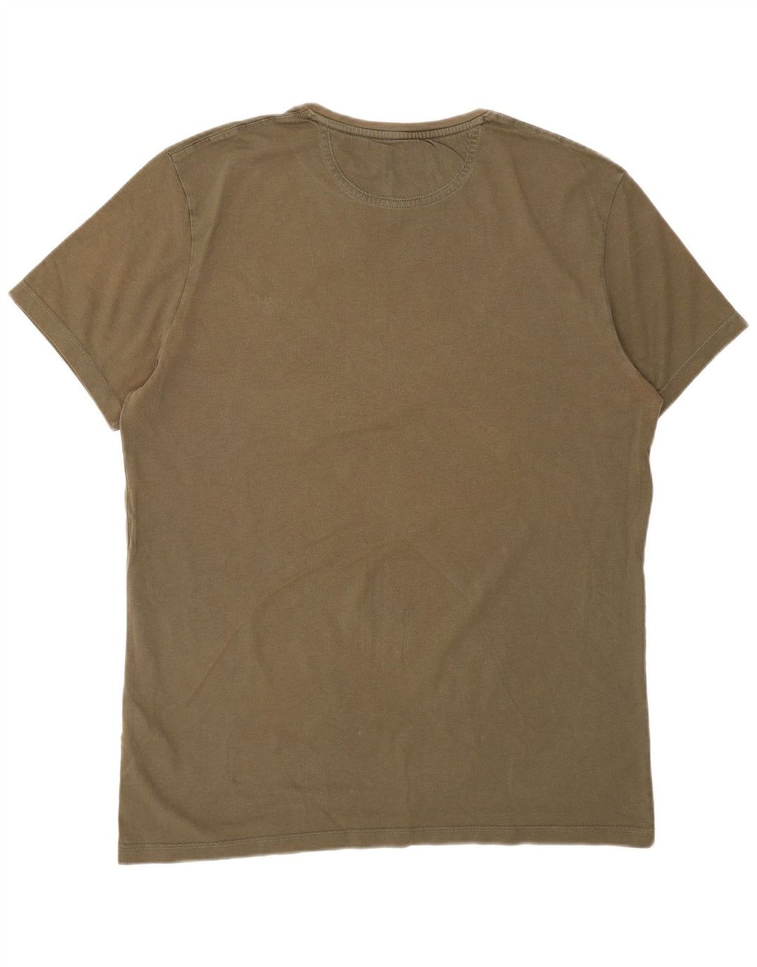 TIMBERLAND Mens Slim Fit T-Shirt Top Large Khaki Cotton