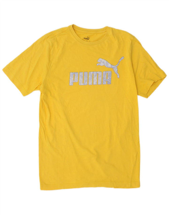 PUMA Mens Graphic T-Shirt Top Small Yellow