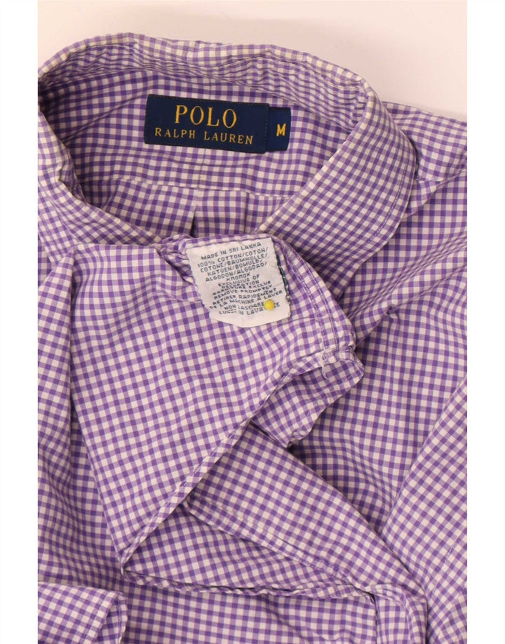 Polo Ralph Lauren Mens Shirt Medium Purple Gingham Cotton