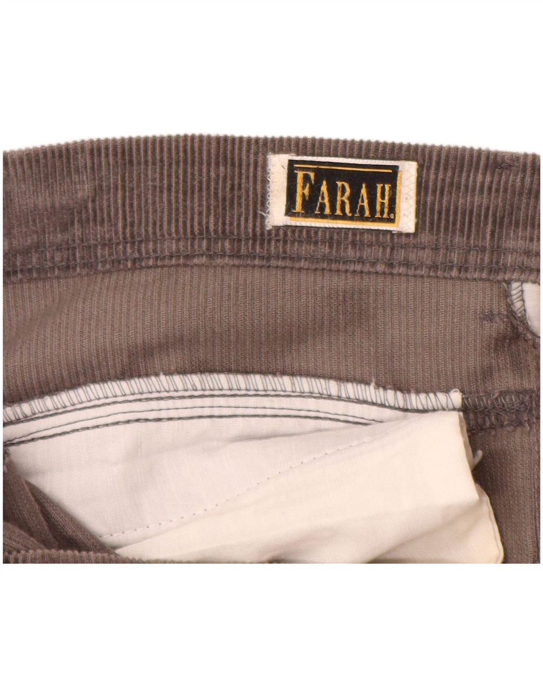 Farah Mens Straight Corduroy Trousers W38 L29 Grey Cotton