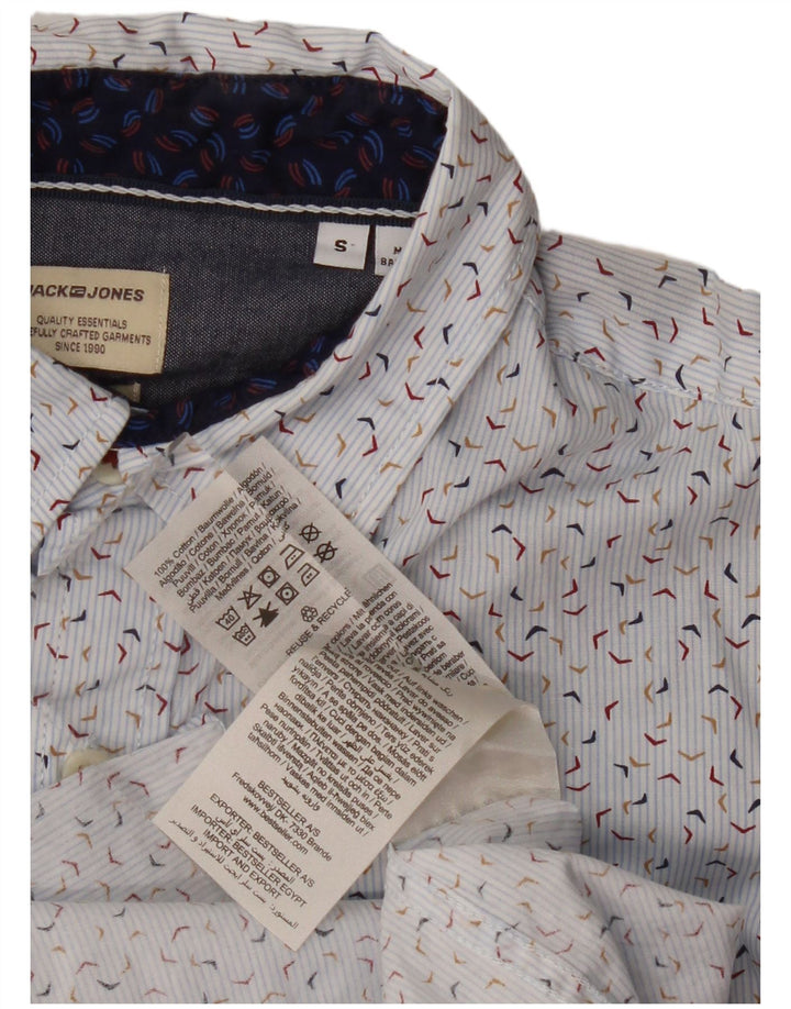 Jack & Jones Mens Abstract Pattern Shirt Small Blue Cotton