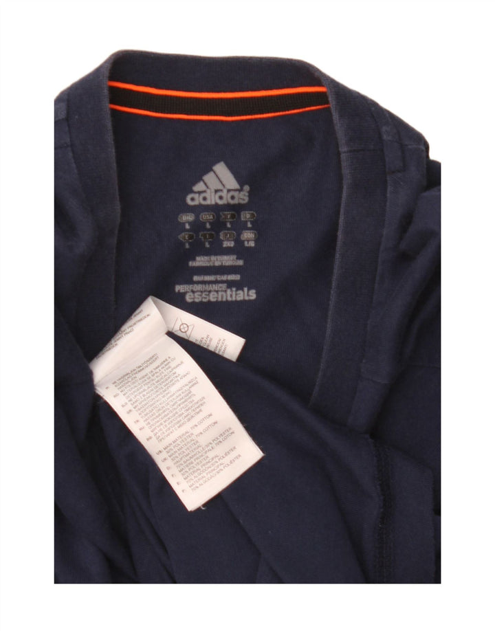 ADIDAS Mens Climalite T-Shirt Top Large Navy Blue Cotton
