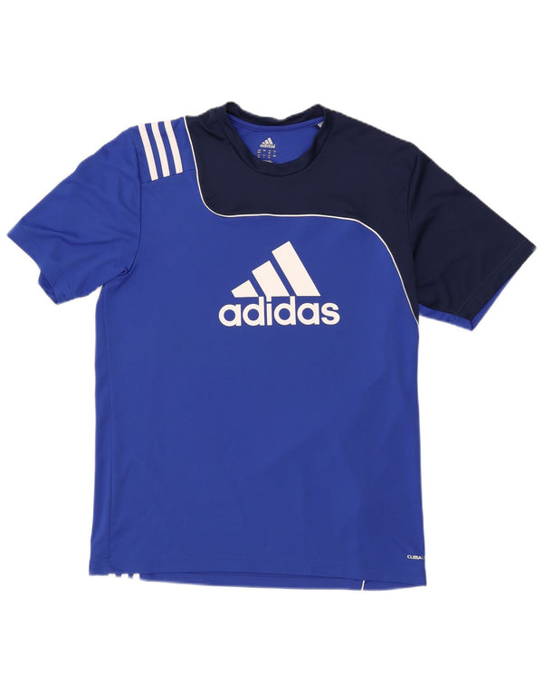 Adidas Mens Climalite Graphic T-Shirt Top UK 42/44 Large Blue Colourblock