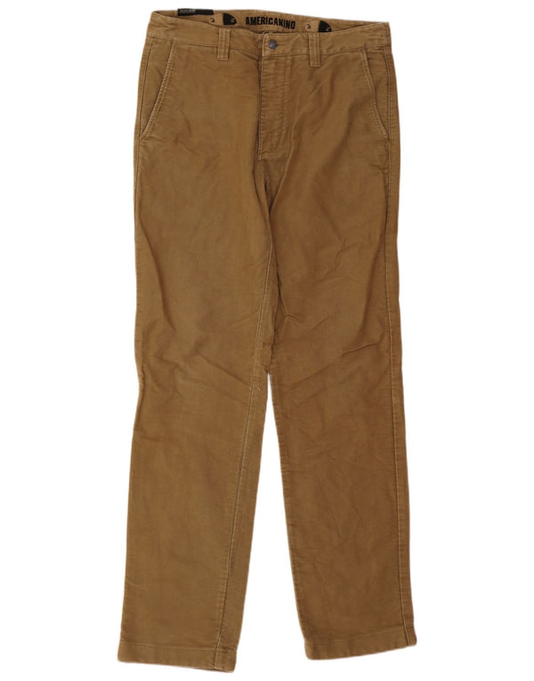 AMERICANINO Mens Straight Chino Trousers IT 48 Medium W30 L32 Brown Cotton