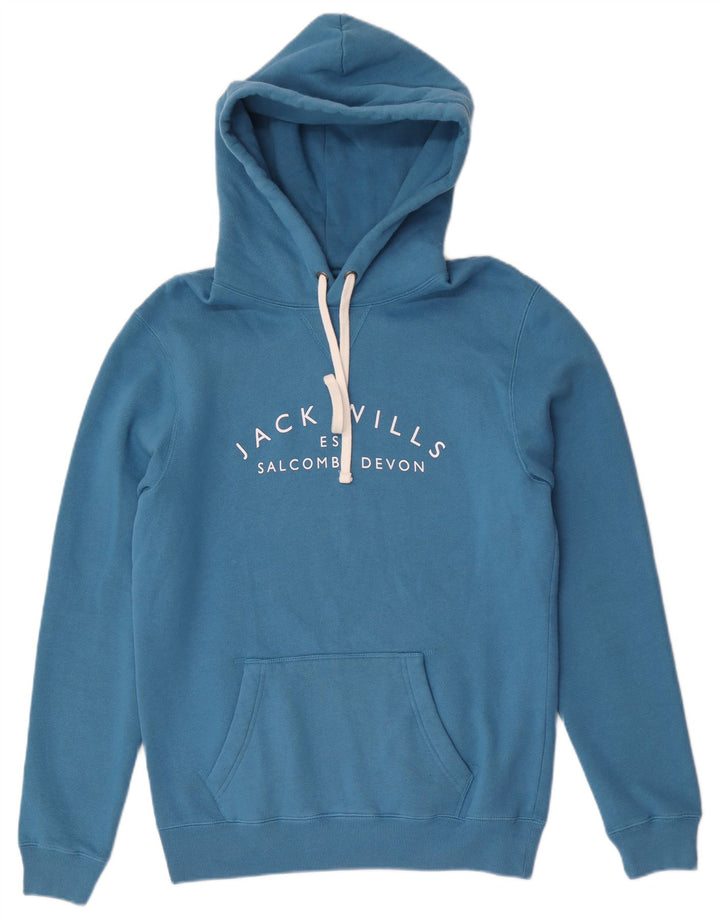 Jack Wills Mens Graphic Hoodie Jumper Small Blue