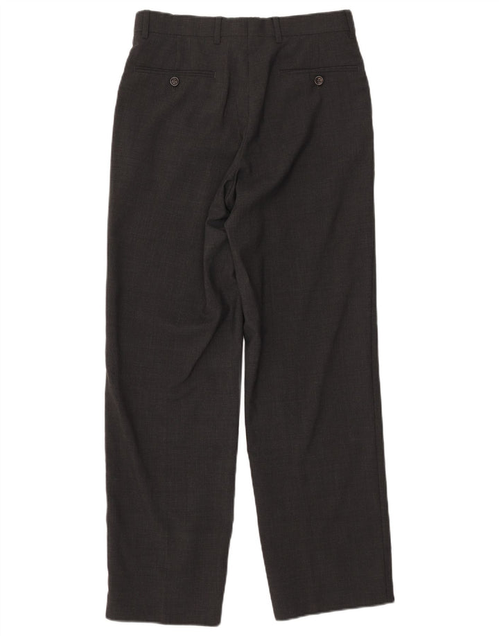 ARMANI Mens Straight Chino Trousers IT 44 XS W29 L30 Grey Wool