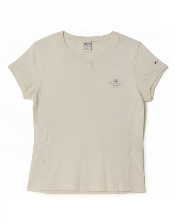 Champion Womens Heritage Classics T-Shirt Top UK 14 Large White Cotton